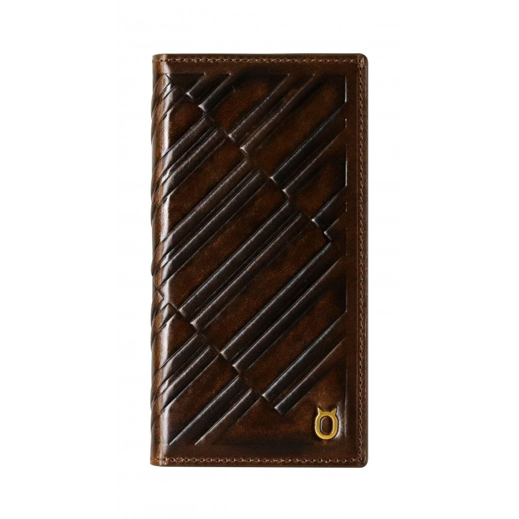 Emboss Leather Folio_iPhone X Italian Leather Case - Rosewood Brown