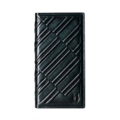 Emboss Leather Folio_iPhone X Italian Leather Case - Midnight Green