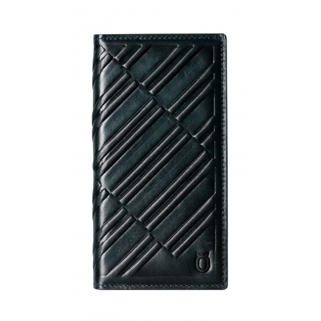 Emboss Leather Folio_iPhone XS Italian Leather Case - Midnight Green