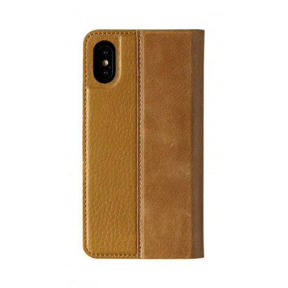 Folio n Go_iPhone XS Italian Leather Case - Camel Brown