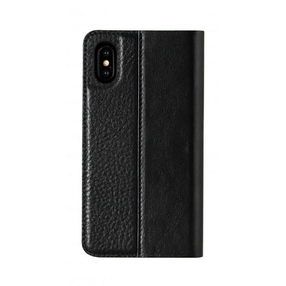 Folio n Go_iPhone XS Italian Leather Case - Black(RED)