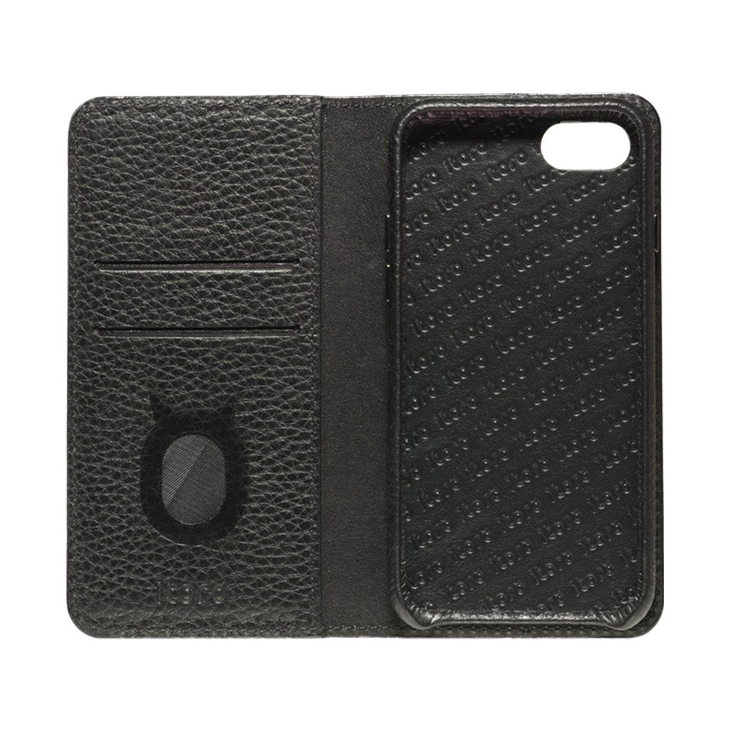 Folio n Go_iPhone 7 / 8 Italian Leather Case - Leather Black