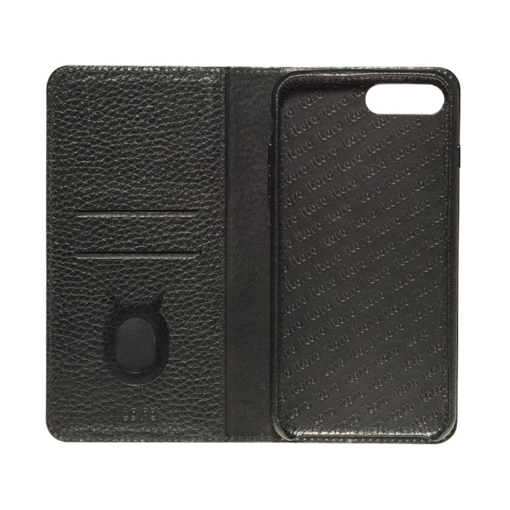 Folio n Go_iPhone 7 / 8 Plus Italian Leather Case - Leather Black