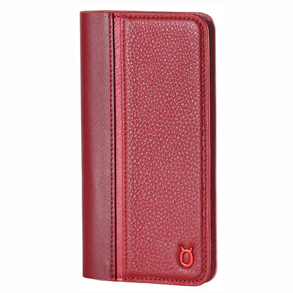 Folio n Go_iPhone XS Italian Leather Case - Burgundy Red