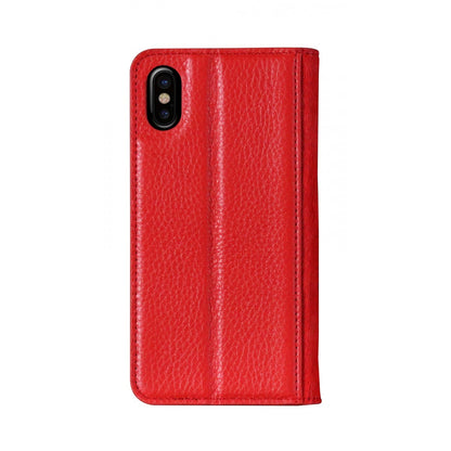 Fur x Leather EX_iPhone X Italian Leather Case - Cranberry Red