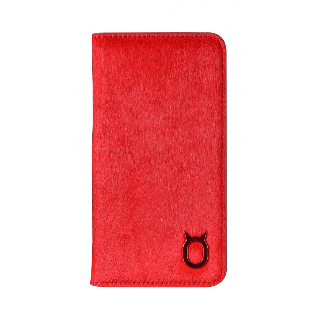 Fur x Leather EX_iPhone X Italian Leather Case - Cranberry Red