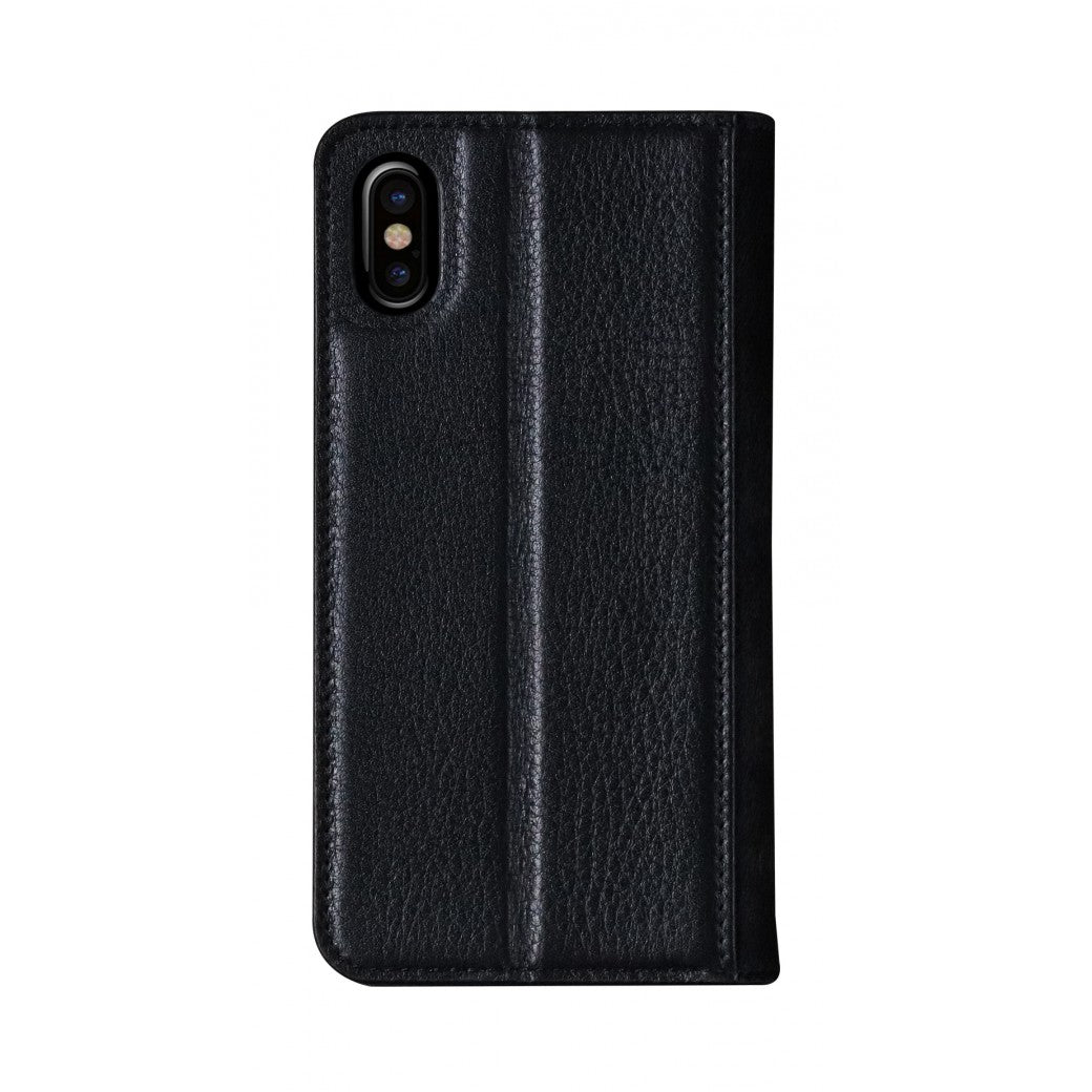 Fur x Leather EX_iPhone X Italian Leather Case - Leather Black