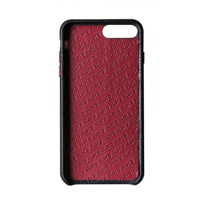 Cover n Go_iPhone 7 / 8 Plus Italian Leather Case - Black(RED)