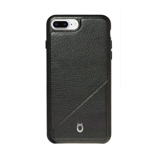 Hide n Go_ iPhone 7 / 8 Plus Italian Leather Case - Leather Black
