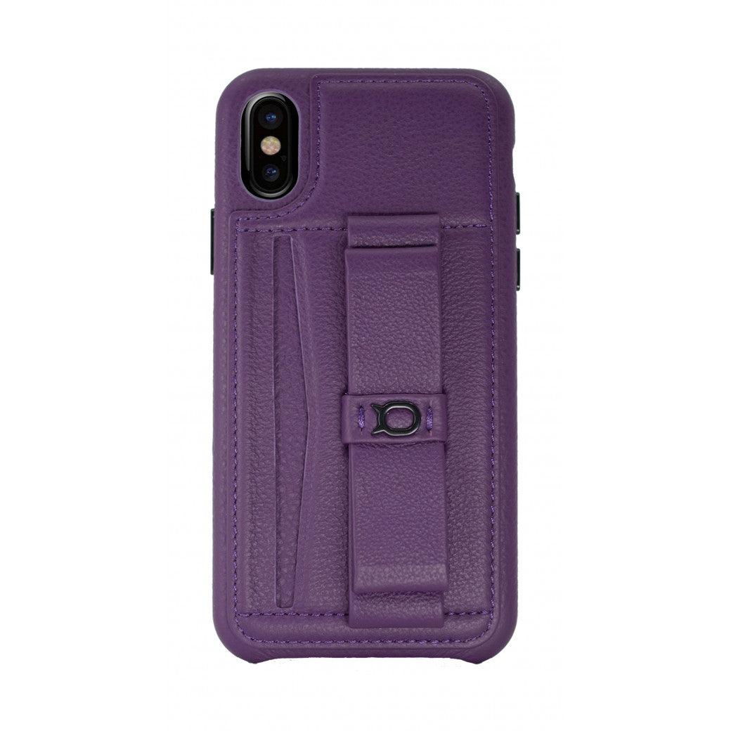 Gorgeous Ribbon Case_iPhone X Italian Leather Case - Romance Violet
