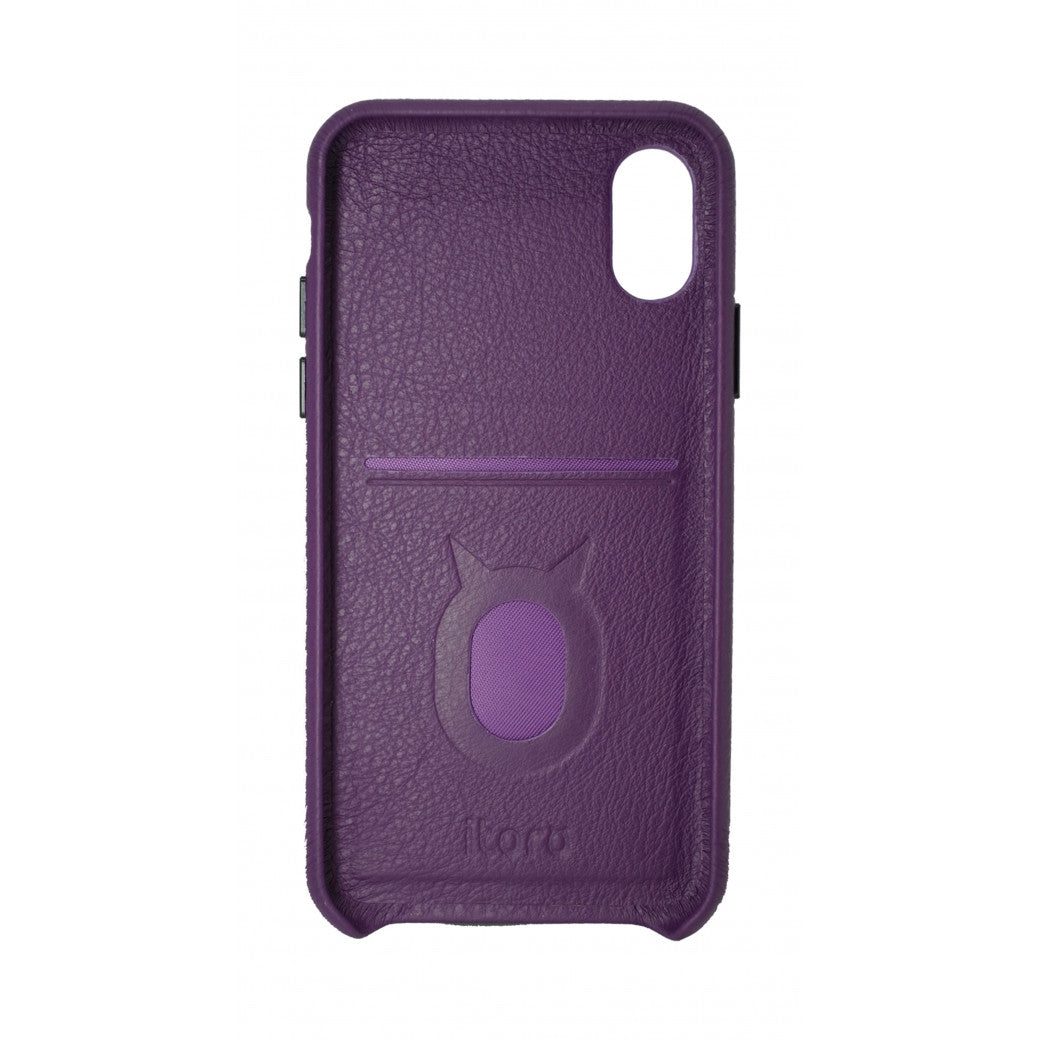 Gorgeous Ribbon Case_iPhone X Italian Leather Case - Romance Violet