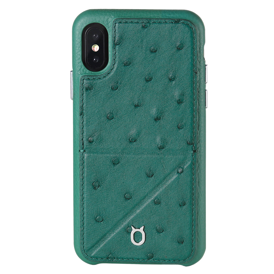Ostrich Leather Case_ iPhone XS Max Italian Leather Case - iToro