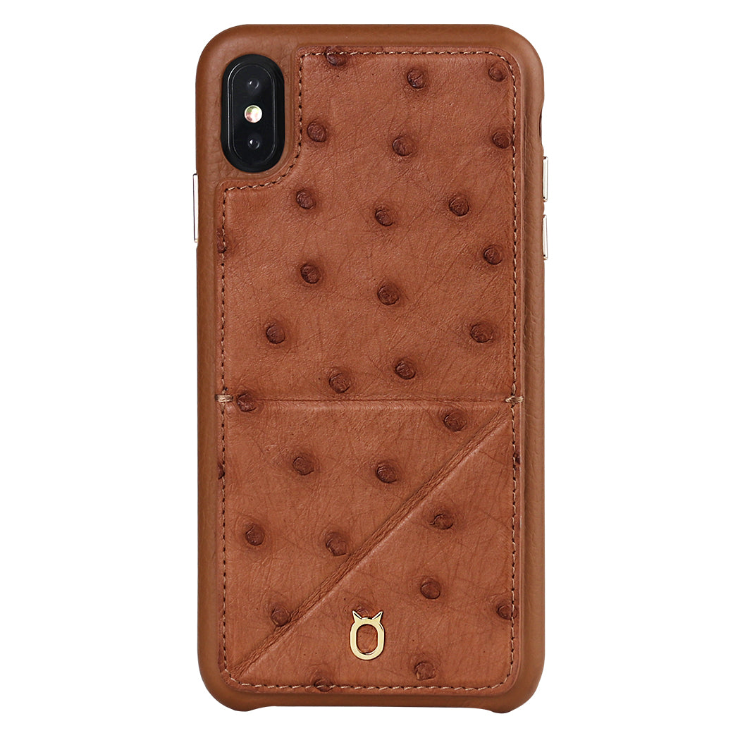 Ostrich Leather Case_ iPhone XS Max Italian Leather Case - iToro