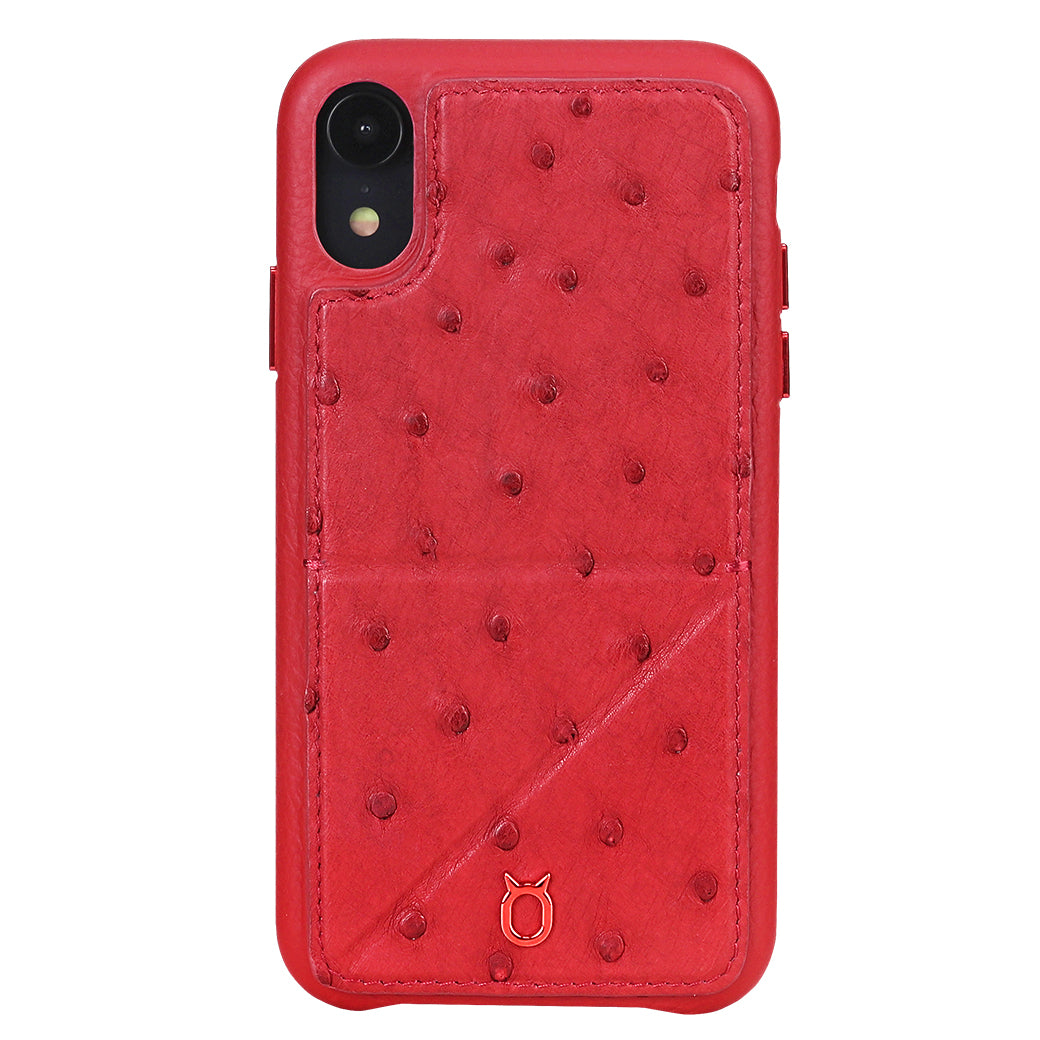 Ostrich Leather Case_ iPhone XR Italian Leather Case - iToro