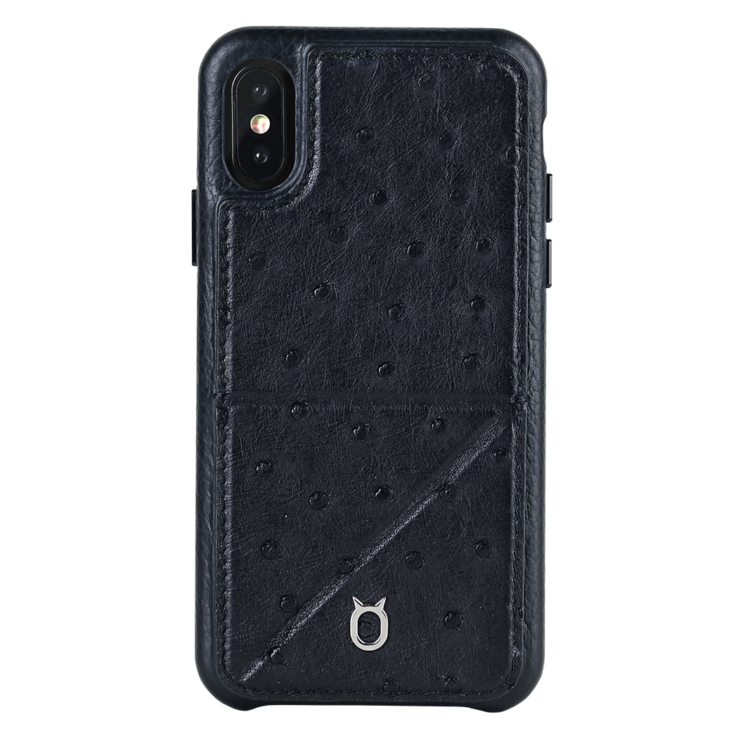 Ostrich Leather Case_ iPhone XS Max Italian Leather Case - iToro