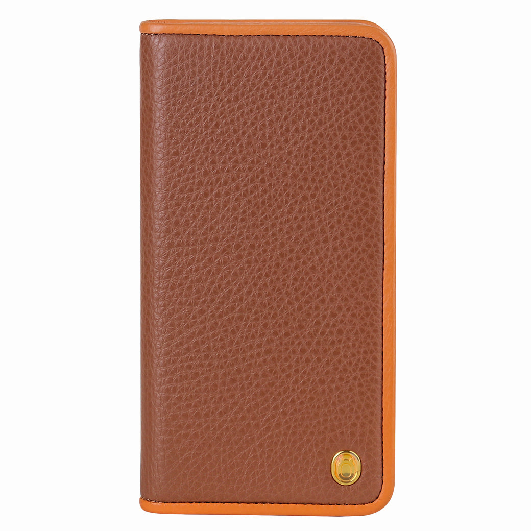 C. Edge Leather Folio_LUX_iPhone XS MAX Italian Leather Case - Folio Brown