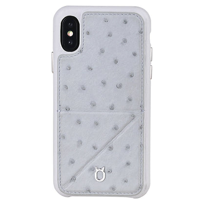 Ostrich Leather Case_ iPhone XR Italian Leather Case - iToro