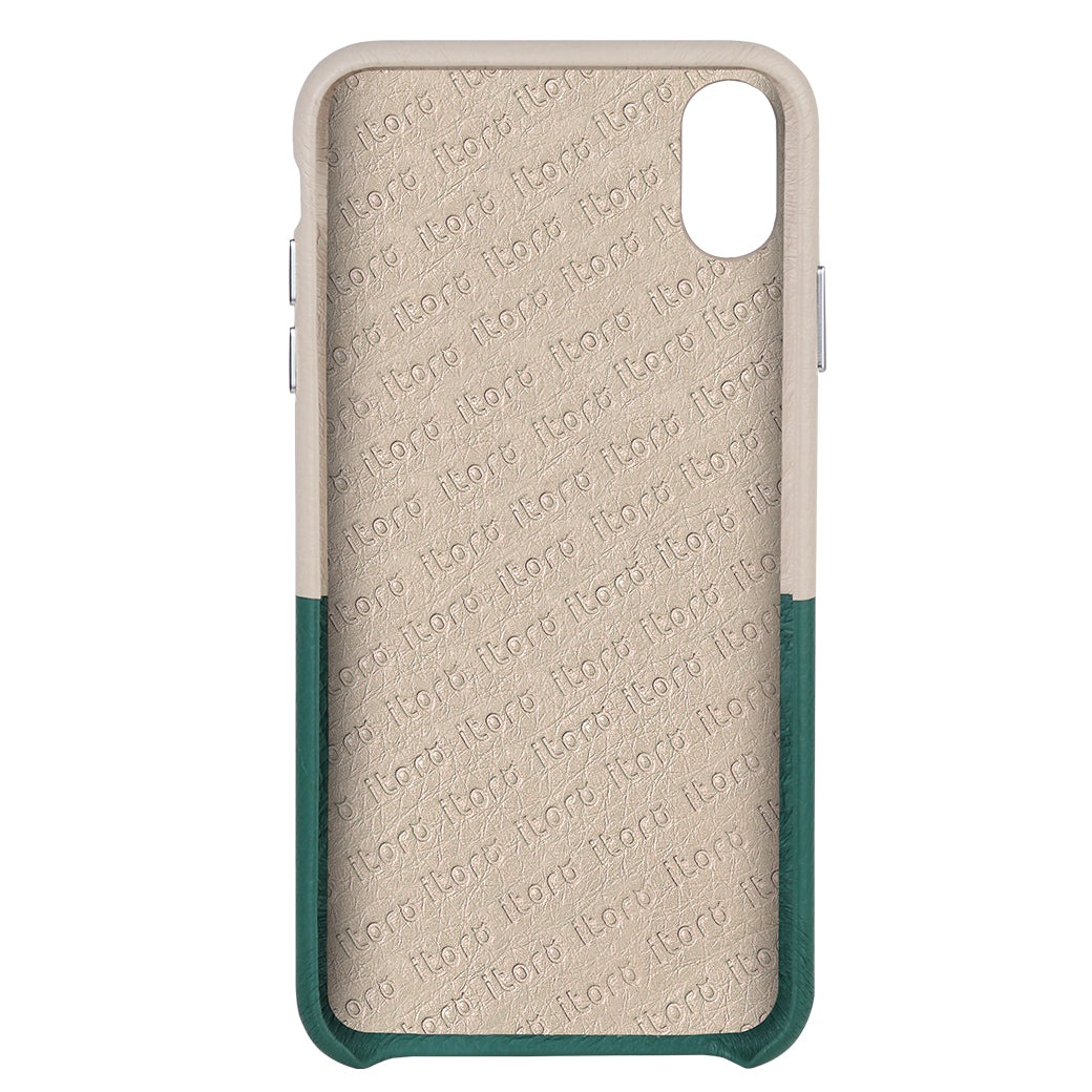 Cover & Go FX _ iPhone XS Max Italian Leather Case - Beige&Green