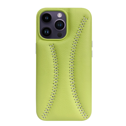Baseball Designed iPhone 14 Pro Leather Case