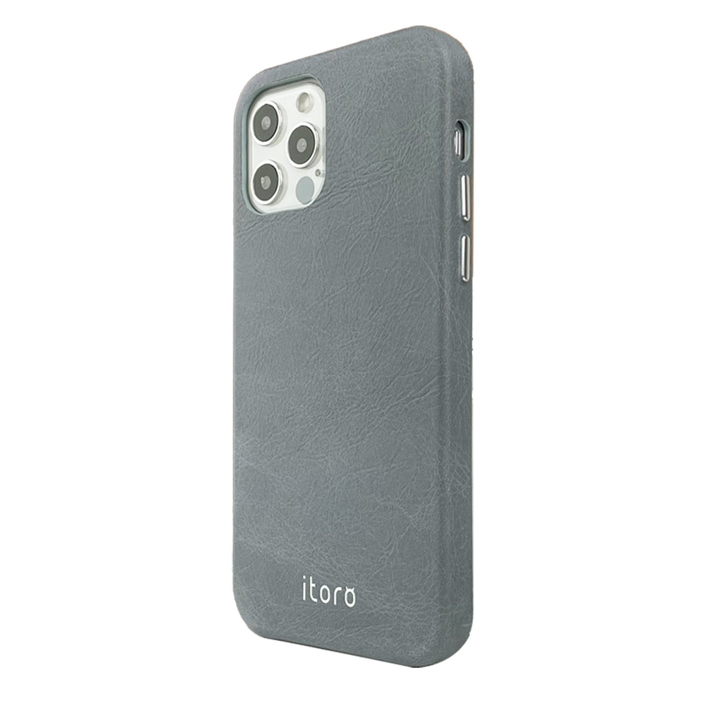 iPhone 12 | 12 Pro Leather Case_ITALY Leather - Cool grey