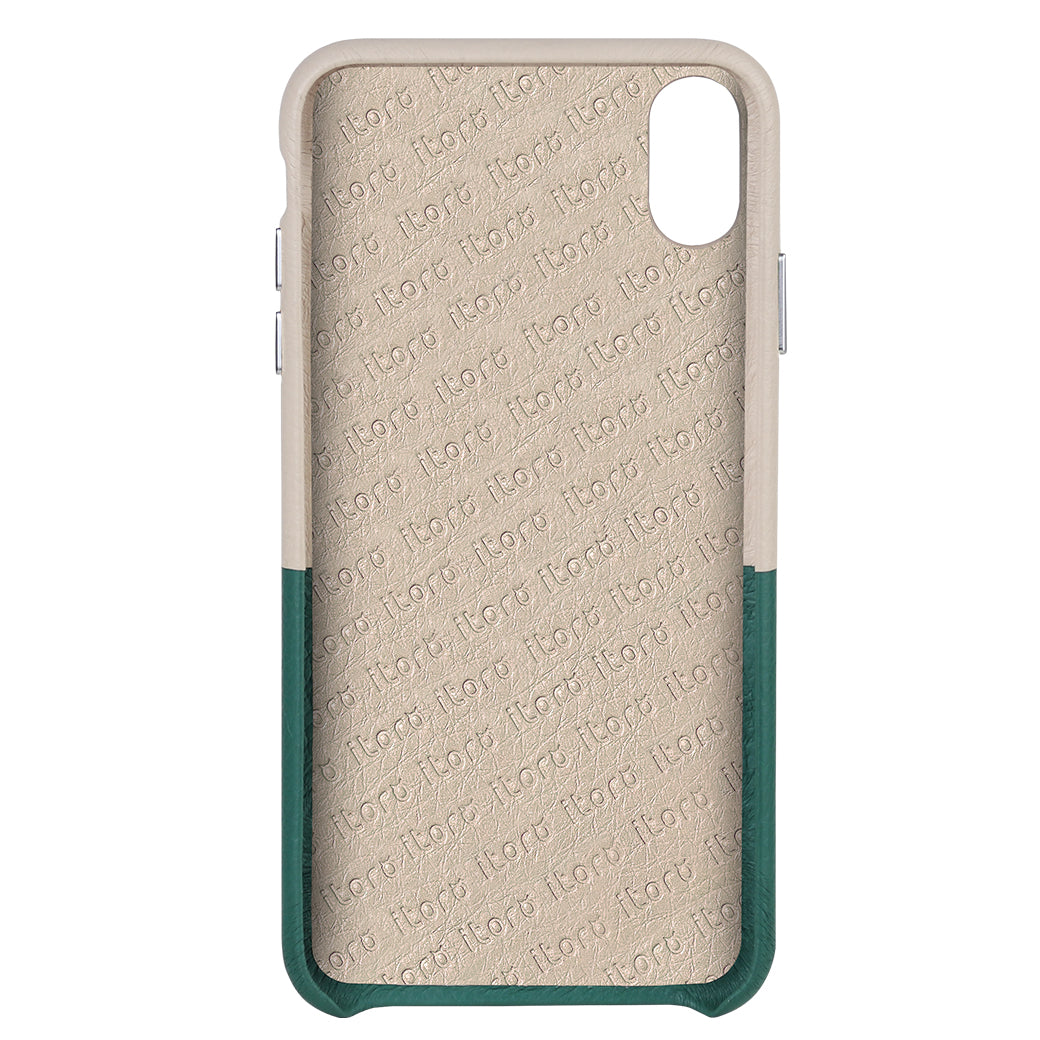 Cover & Go FX _ iPhone XR Italian Leather Case - Beige&Green