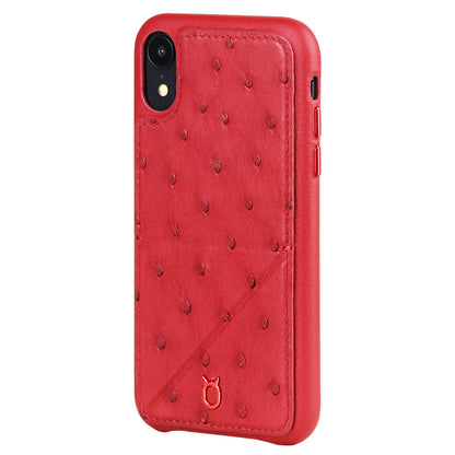 Ostrich Leather Case_ iPhone XS Max Italian Leather Case - iToro