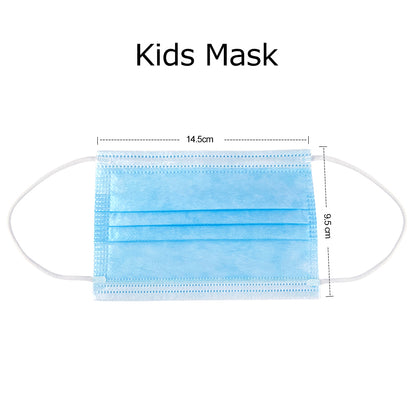 Kids Mask, 3-Ply Disposable Efficient Children Face Mask, Medical Mask, Earloop, UltraLight Weight, Polyester Masks for Children Personal Health