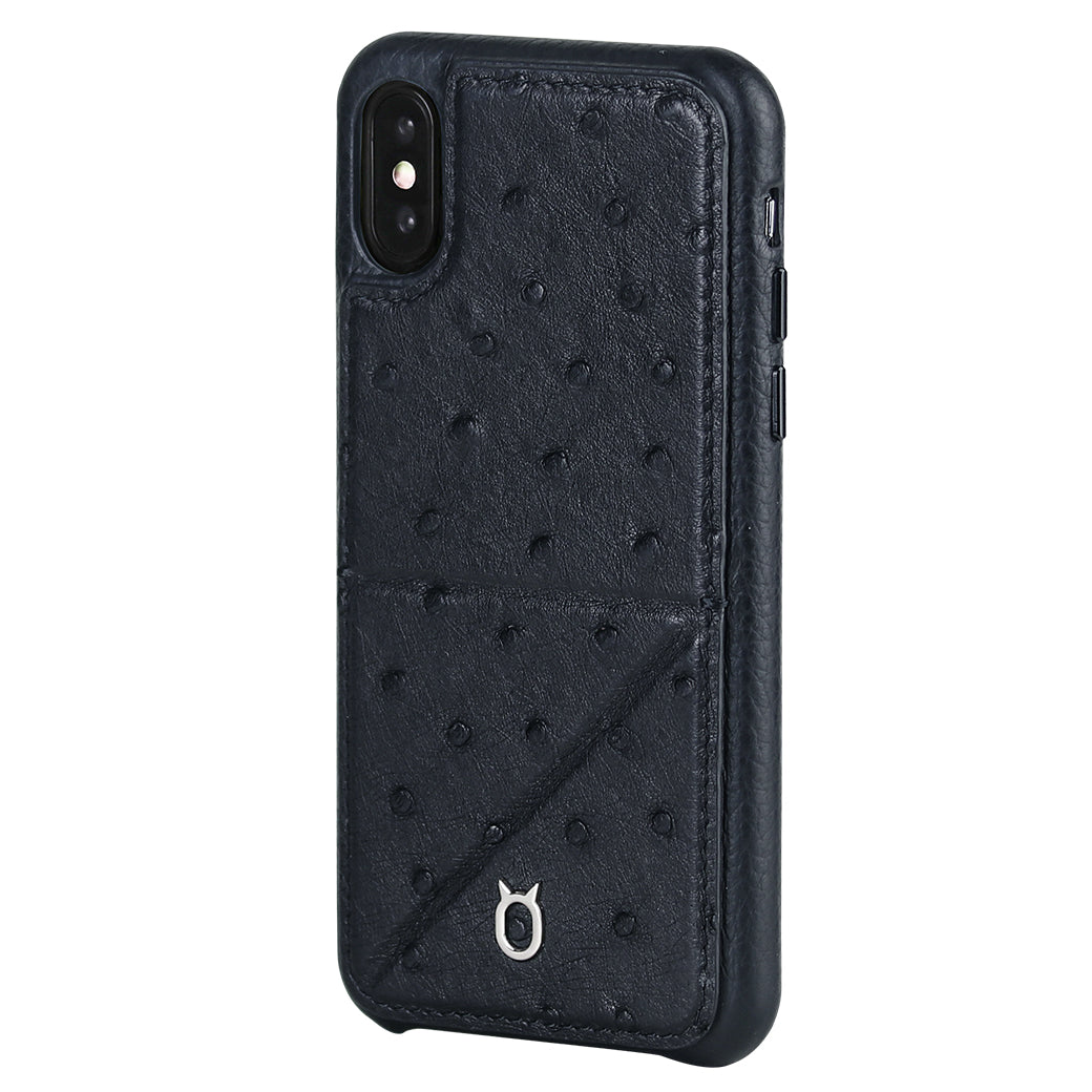 Ostrich Leather Case_ iPhone XS Max Italian Leather Case - iToro