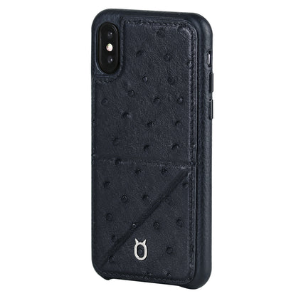Ostrich Leather Case_ iPhone XS Max Italian Leather Case - iToro