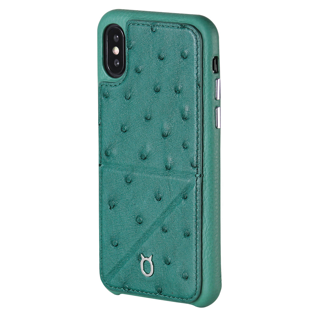 Ostrich Leather Case_ iPhone XS Max Italian Leather Case - iToro