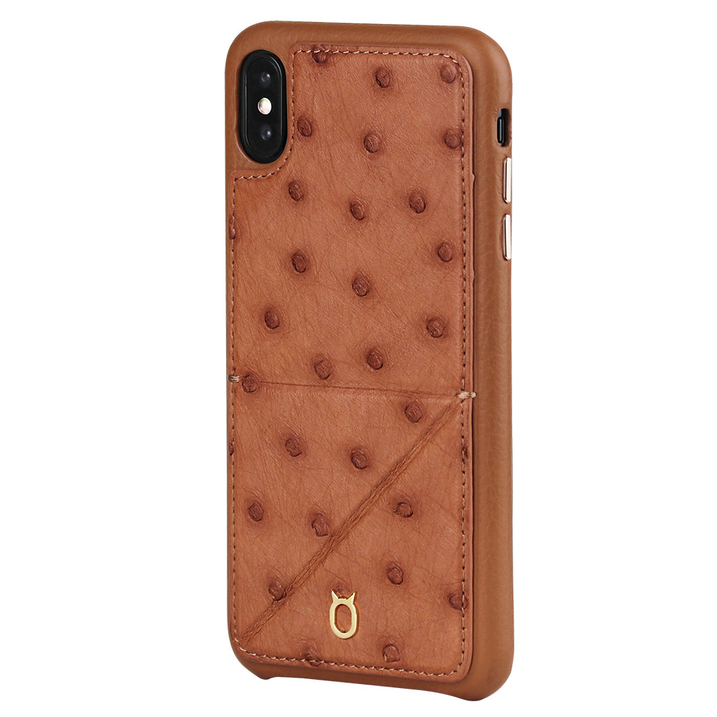 Ostrich Leather Case_ iPhone XS Max Italian Leather Case - iToro