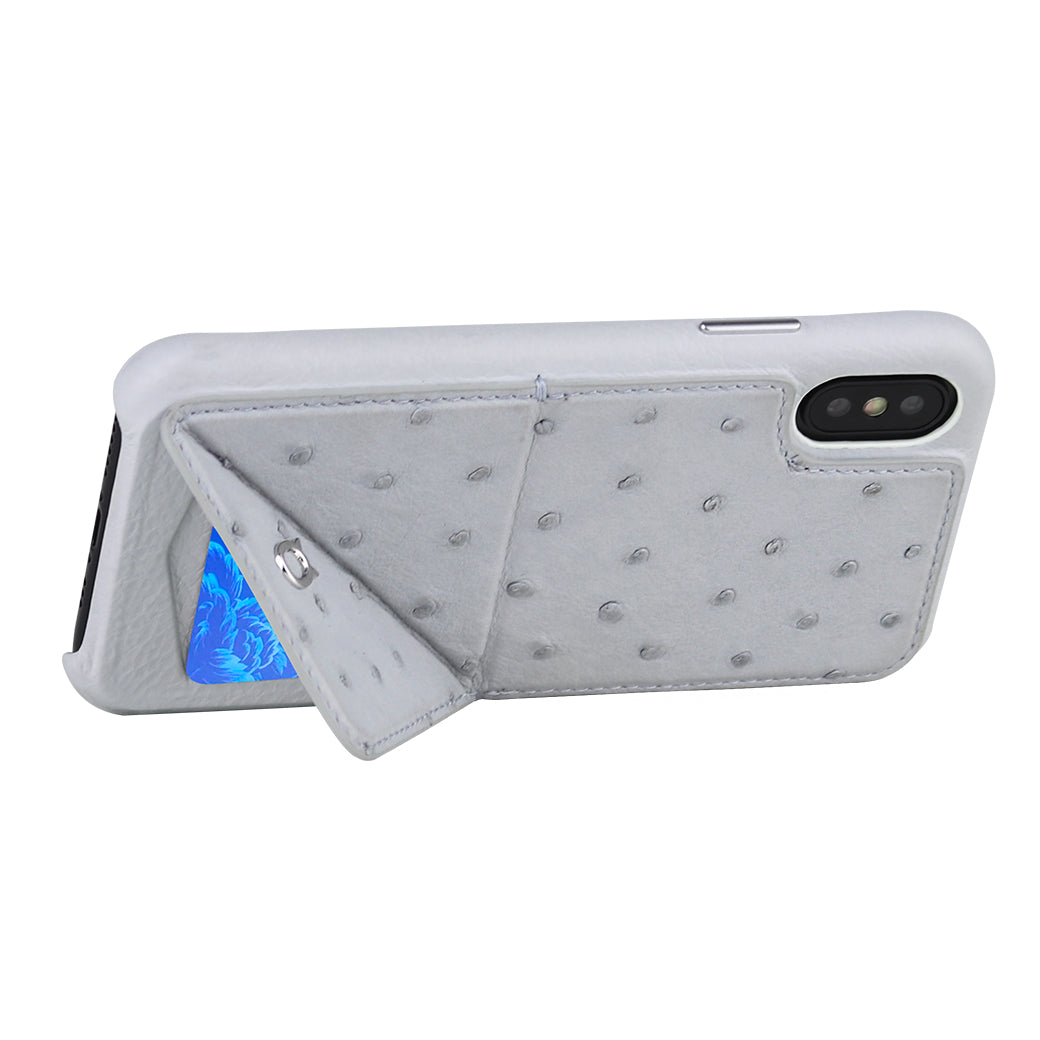 Ostrich Leather Case_ iPhone XR Italian Leather Case - iToro