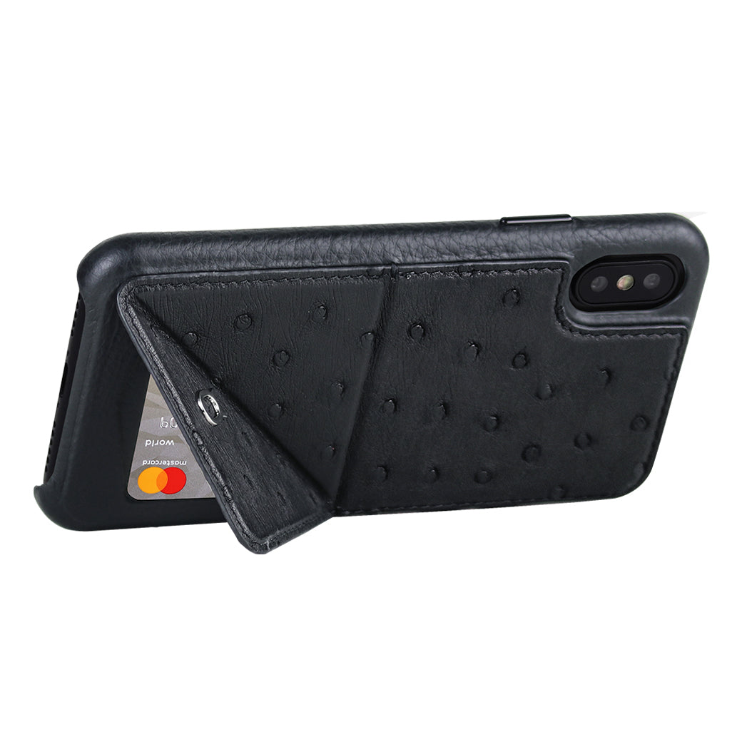Ostrich Leather Case_ iPhone XS Max Italian Leather Case - iToro