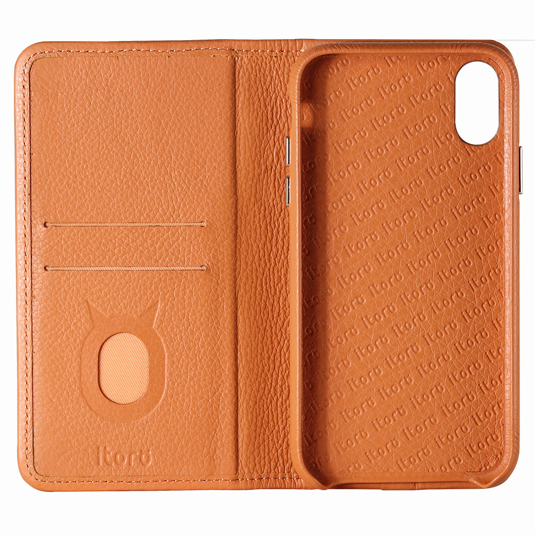 C. Edge Leather Folio_LUX_iPhone XR Italian Leather Case - Folio Brown