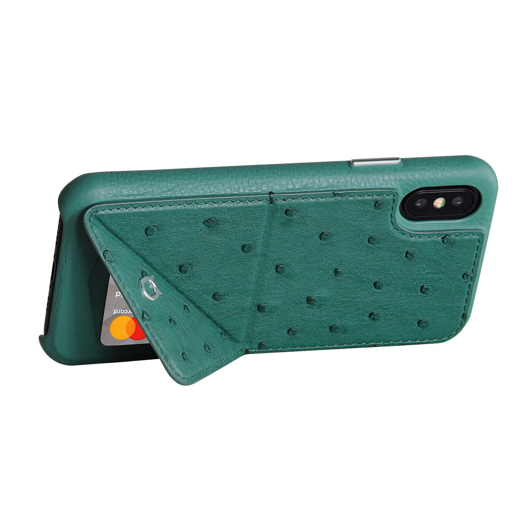 Ostrich Leather Case_ iPhone XS Max Italian Leather Case - iToro