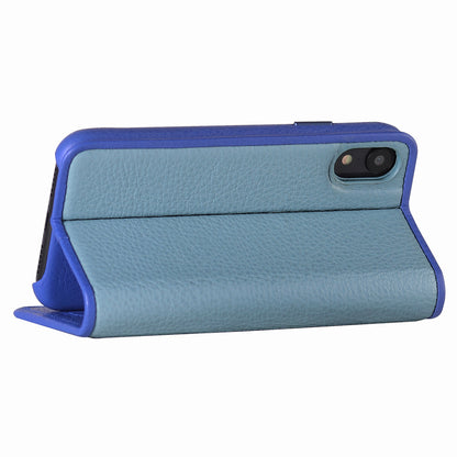 C. Edge Leather Folio_LUX_iPhone XR Italian Leather Case - Folio Blue