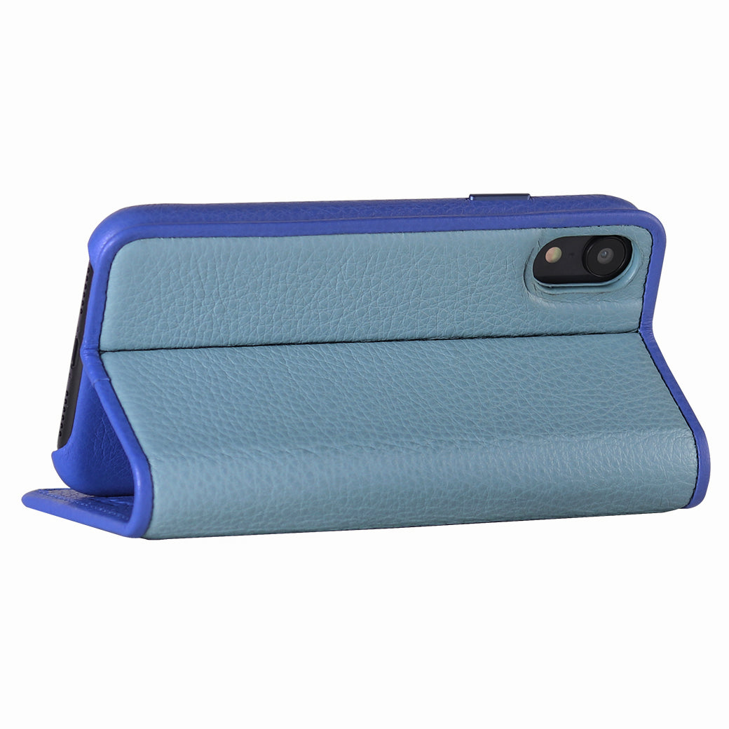 C. Edge Leather Folio_LUX_iPhone XS MAX Italian Leather Case - Folio Blue