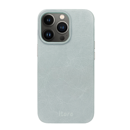 iPhone 13 Pro Max Leather Case - Grey