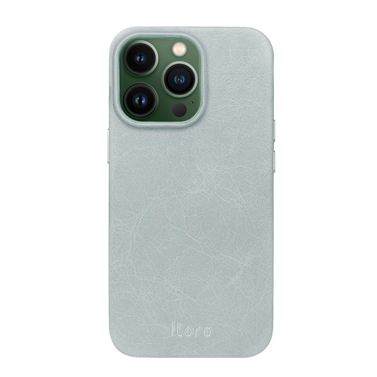 iPhone 13 Pro Max Leather Case - Grey