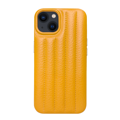 iPhone 13 Leather Case with Stitching Sponge - Yellow