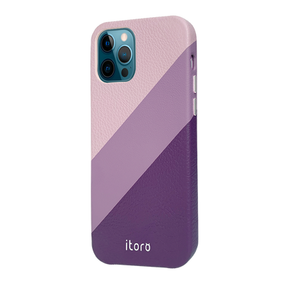 iPhone 12 | 12 Pro Italian Leather Case _ Gradient Splicing