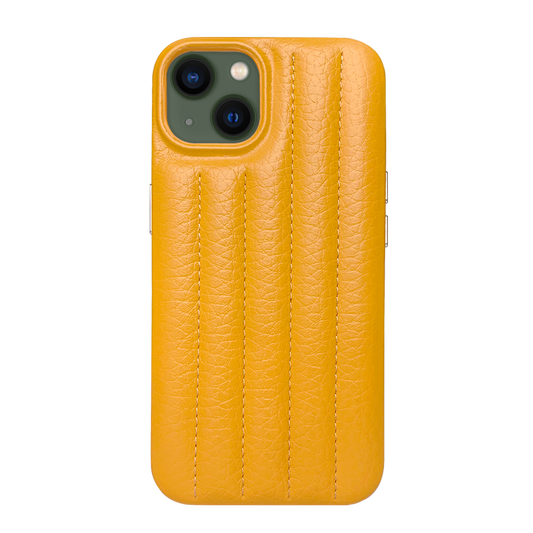 iPhone 13 Leather Case with Stitching Sponge - Yellow