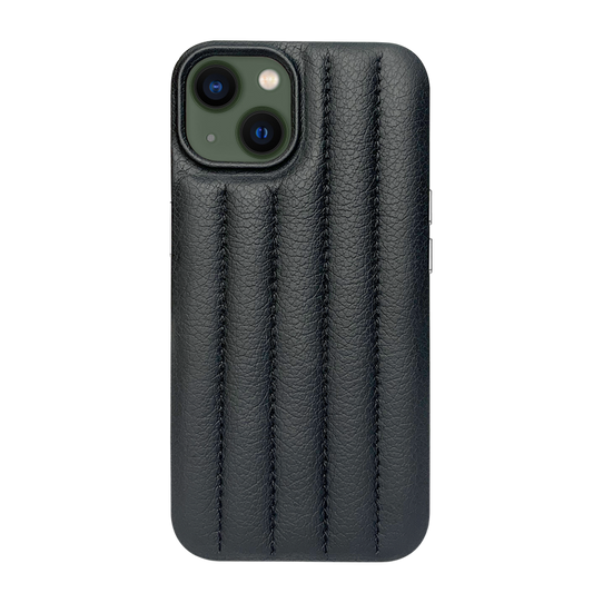 iPhone 13 Leather Case with Stitching Sponge - Black