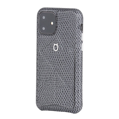 iPhone 11 Italian Lizard Leather Case with Multiple standing function - Black
