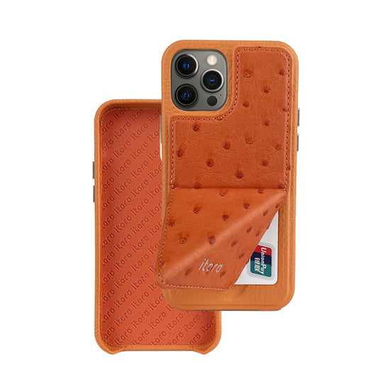Ostrich Leather iPhone 12 | 12 Pro Case _ Stand Function