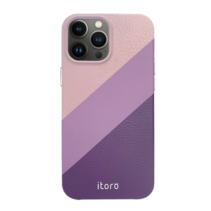 iPhone 13 Pro Max Gradient Splicing Italian Leather Case _ Purple