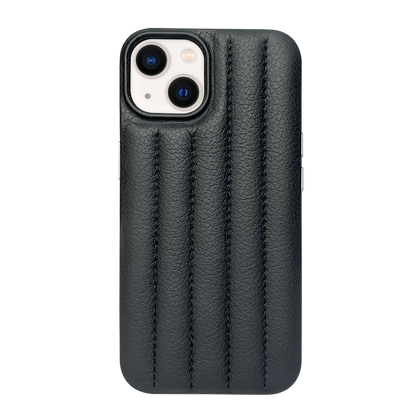iPhone 13 Leather Case with Stitching Sponge - Black