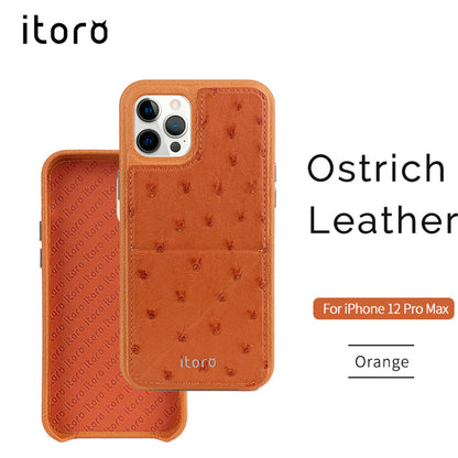 Ostrich Leather iPhone 12 Pro Max Case _ Stand Function