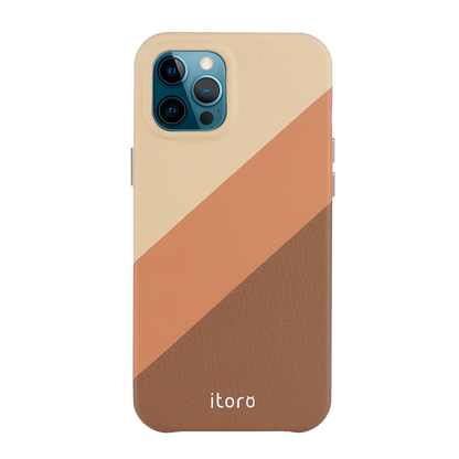 iPhone 12 Pro Max Italian Leather Case _ Gradient Splicing