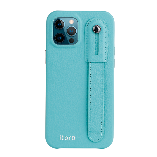 iPhone 12 Pro Max Italian Leather Case _ Hand Strap Kickstand